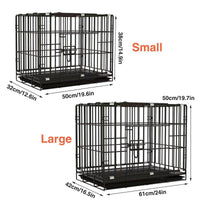 Thumbnail for Metal Dog Crate Pet Cage with Divider for Puppies Cats Kennel Indoor Pet House - Large-Pink