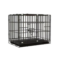 Thumbnail for Metal Dog Crate Pet Cage with Divider for Puppies Cats Kennel Indoor Pet House - Large-Pink