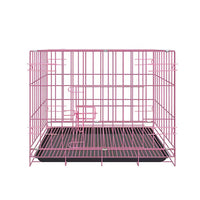 Thumbnail for Metal Dog Crate Pet Cage with Divider for Puppies Cats Kennel Indoor Pet House - Large-Pink