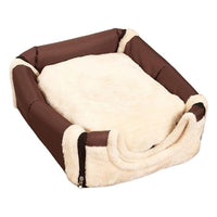 Thumbnail for L Size Pet House Kennel Soft Igloo Beds Cave Cat Puppy Bed Warm Cushion Fold - Brick
