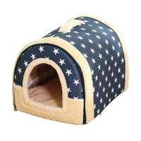 Thumbnail for L Size Pet House Kennel Soft Igloo Beds Cave Cat Puppy Bed Warm Cushion Fold - Brick