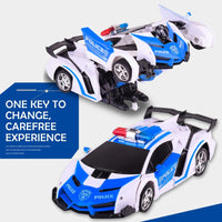Thumbnail for Remote Control Police Car - 4 Channels Deformable Toy