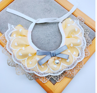 Thumbnail for Pet Bib Adjustable Saliva Towel Lace Pearl Pendant Dog Collar - Size S