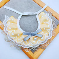 Thumbnail for Pet Bib Adjustable Saliva Towel Lace Pearl Pendant Dog Collar - Size M