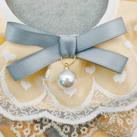 Thumbnail for Pet Bib Adjustable Saliva Towel Lace Pearl Pendant Dog Collar - Size M