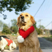 Thumbnail for Pet Christmas Wool Scarf Saliva Towel - Size L