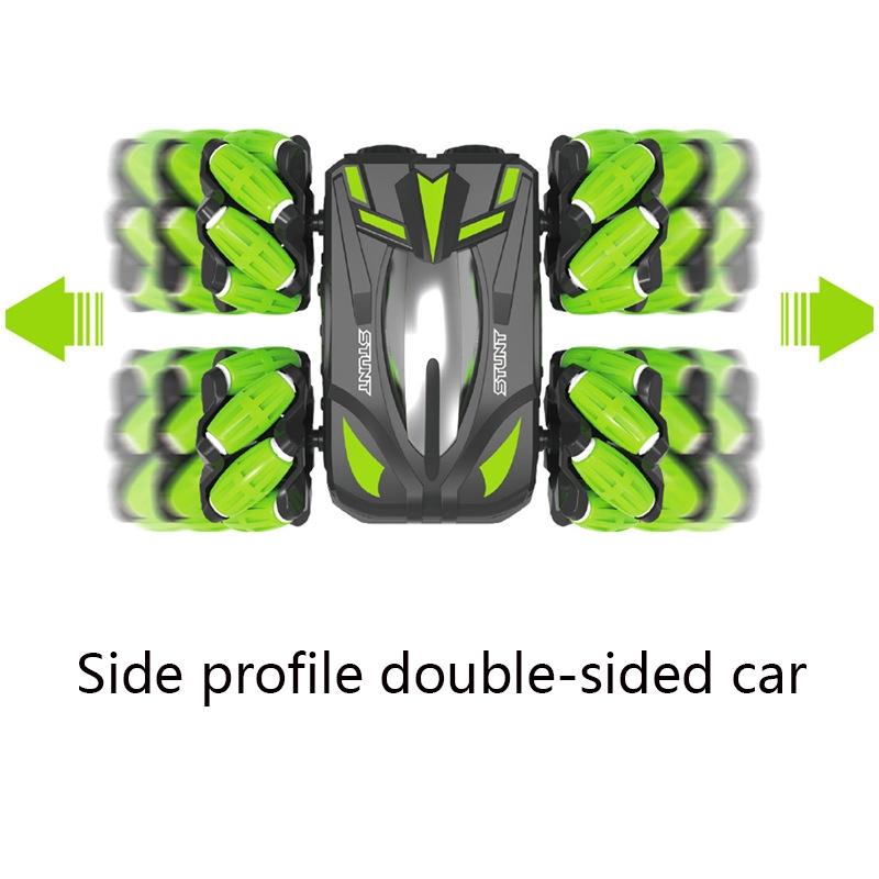 Double-sided Flip Drift Remote Control Toy Stunt Car for Children - Black Green