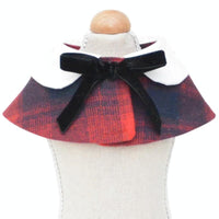 Thumbnail for Dog Shawl Small Cloak Pet Bow Ttie Saliva Towel Pet Accessories - Size S - Red Grid
