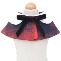 Thumbnail for Dog Shawl Small Cloak Pet Bow Ttie Saliva Towel Pet Accessories - Size S - Red Grid
