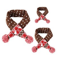 Thumbnail for Christmas Pet Scarf Autumn And Winter Warm Elk Christmas Dog Scarf - Size L Brown