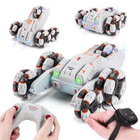 Thumbnail for 360-degree Swing Arm Rc Car - Double Control 2.4g Multifunctional Five-wheeled - Grey