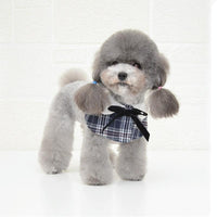 Thumbnail for Dog Shawl Small Cloak Pet Bow Ttie Saliva Towel Pet Accessories - Size S - Gray Yellow Grid