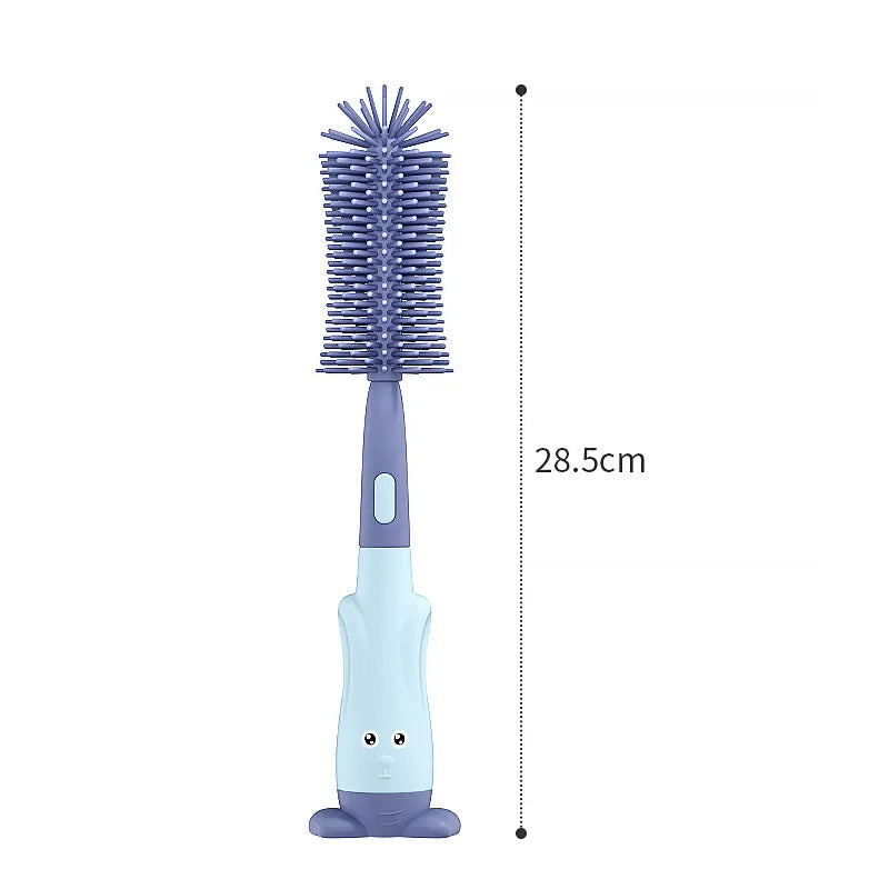 Vibe Geeks 3 in 1 Silicone Bottle and Teat Cleaning Brush - Blue