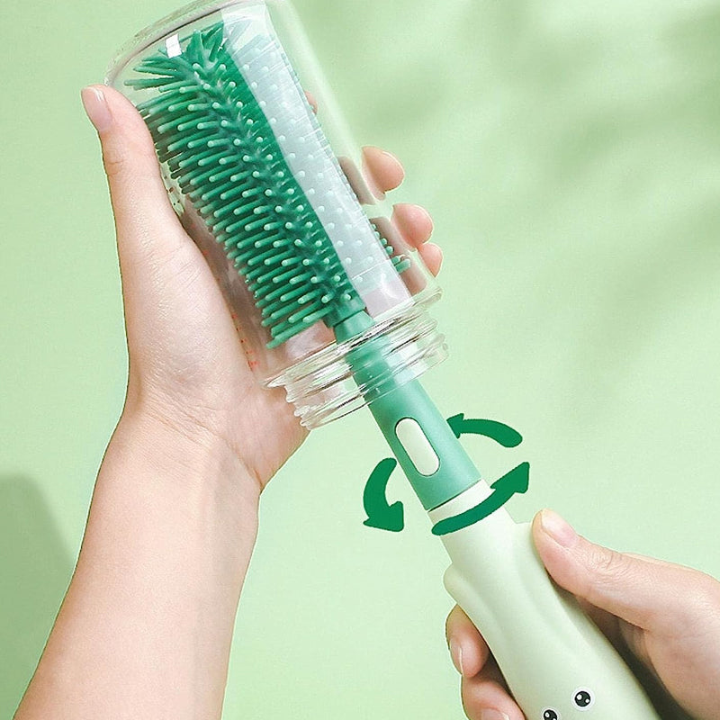 Vibe Geeks 3 in 1 Silicone Bottle and Teat Cleaning Brush - Green