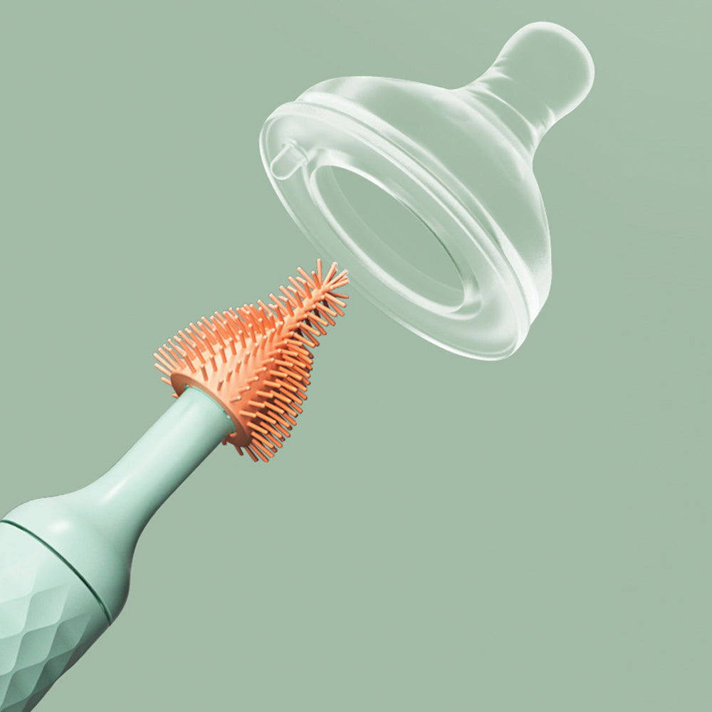 Vibe Geeks 3-in-1 Electric Silicone Cordless Bottle Brush Cleaner Usb Rechargeable - Pink