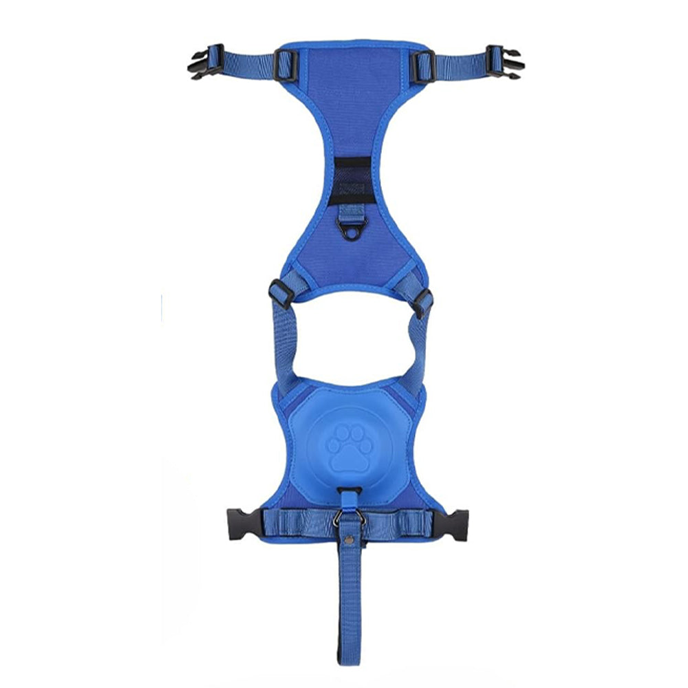 Vibe Geeks Ultimate 2-in-1 Reflective No-pull Dog Harness with Retractable Leash and Control Handle - Blue - Xl