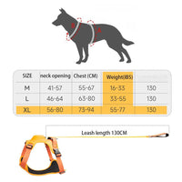 Thumbnail for Vibe Geeks Ultimate 2-in-1 Reflective No-pull Dog Harness with Retractable Leash and Control Handle - Orange - L