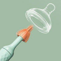 Thumbnail for Vibe Geeks 360° Rotation Long Handle Reusable Silicone Baby Bottle Brush Set - Pink