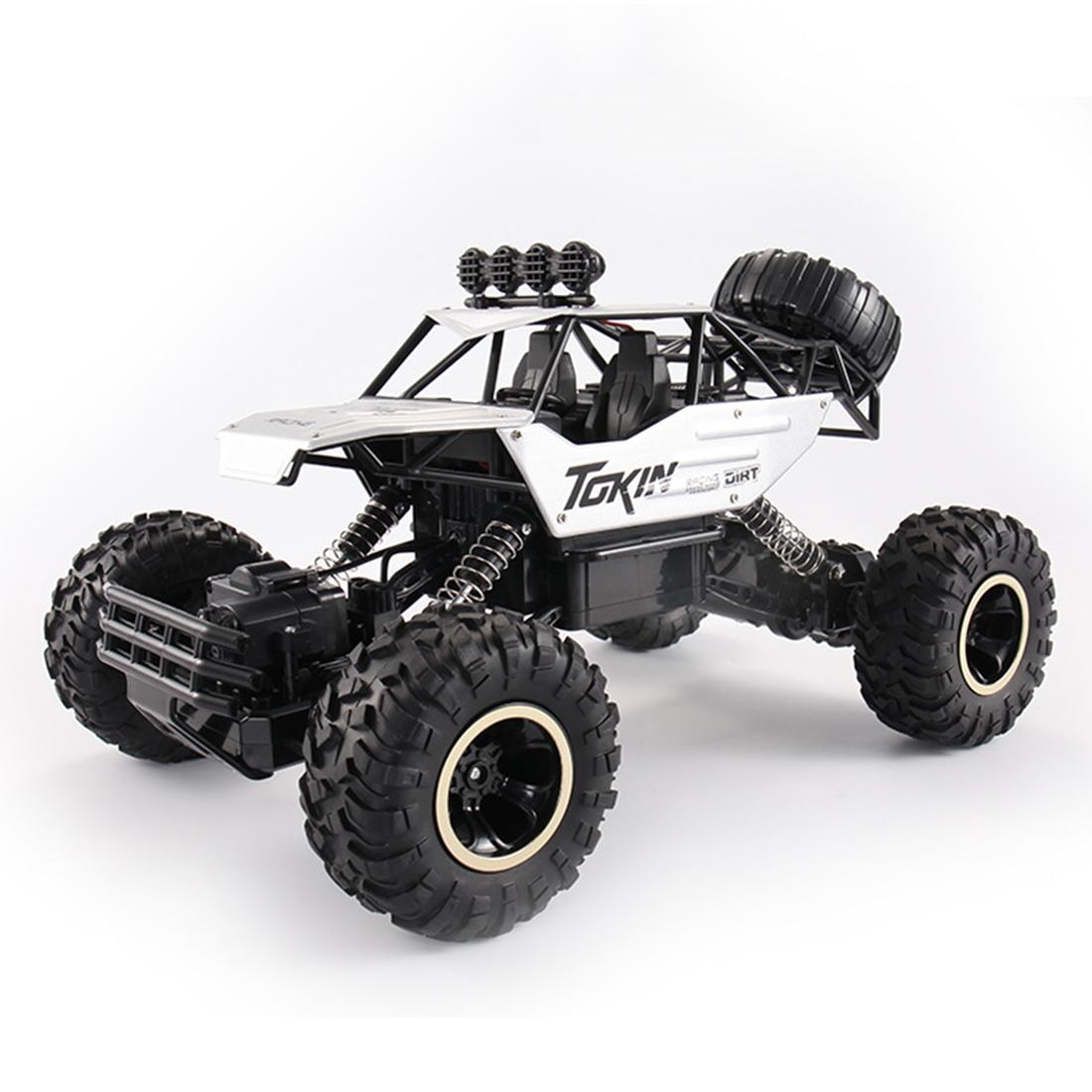 37cm Remote Control Bigfoot Climbing Car - 1 12 Alloy 4wd Cross-country Toy - Silver