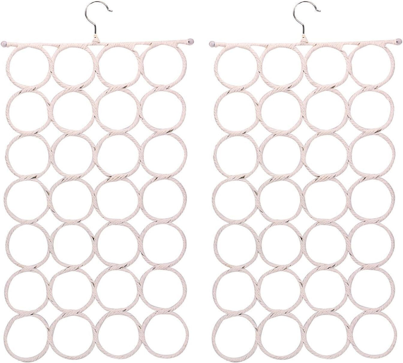 2x 24 Hole Scarf Hanger Holder Storage Tie Belt Scarf Organiser Space Saver