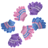Thumbnail for 6 Pair Baby Gloves Warm Winter Full Finger Thermal Coral Fleece Kids Boys Girls
