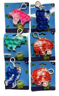 Thumbnail for Push Bubble Pop It Fidget Keyring Squeeze Toy Sensory Silicone Stress Reliever