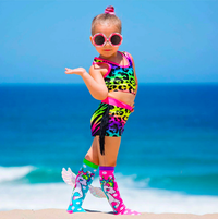 Thumbnail for MADMIA Flying Unicorn Toddler Long Knee High Socks - Girl's Pair - Pink/Blue