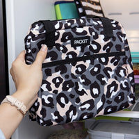 Thumbnail for PACKIT Freezable Ice Lunch Bag Tote Food Storage Camping Travel Tiger - Wild Leopard