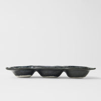 Thumbnail for Edamame Triple Pod Dish 200ml Indigo Blue