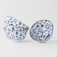 Thumbnail for Bowl Set 4pcs Maneki Cat Blue Design