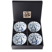 Thumbnail for Bowl Set 4pcs Maneki Cat Blue Design