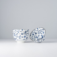 Thumbnail for Bowl Set 4pcs Maneki Cat Blue Design
