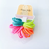 Thumbnail for MANGO JELLY Kids Hair Ties (3cm) - Bubbly Neon (THICK) -Twin Pack