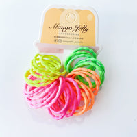 Thumbnail for MANGO JELLY Kids Hair Ties (3cm) - Silky Pop Neon -Twin Pack