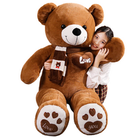 Thumbnail for NNECN Huge 100cm Brown Giant Teddy Bear Toys Stuffed Animals Soft Plush Cotton Scarf Bear Hold Pillow Doll
