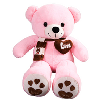 Thumbnail for NNECN Huge 100cm Giant Pink Teddy Bear Soft Plush Cotton Scarf Bear Toy Doll Stuffed