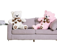 Thumbnail for NNECN Huge 100cm Giant Pink Teddy Bear Soft Plush Cotton Scarf Bear Toy Doll Stuffed