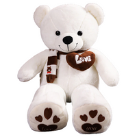 Thumbnail for NNECN Huge 100cm White Giant Teddy Bear Toys Stuffed Animals Soft Plush Cotton Scarf Bear Hold Pillow Doll