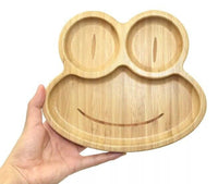Thumbnail for Bamboo Kids Children Baby Plate Bowl & Silicon Suction Cap Base & Spoon - Frog