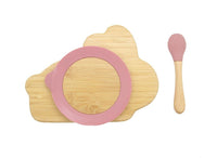Thumbnail for Bamboo Kids Children Baby Plate Bowl & Silicon Suction Cap Base & Spoon - Rabbit