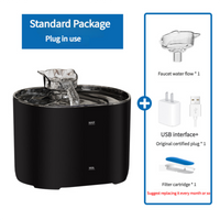 Thumbnail for 2.2L Standard Package Pet Water Fountain with Faucet Flow and USB Plug – Black Design