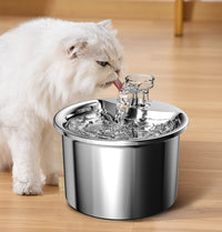Thumbnail for Stainless Steel Automatic Pet Water Fountain with USB Plug, Filter Cartridge Set, and Auto Power-Off Function