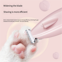 Thumbnail for Sakura Pink Pet Hair Trimmer with LED Light, USB Rechargeable, and Battery Indicator