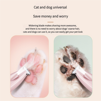 Thumbnail for Sakura Pink Pet Hair Trimmer with LED Light, USB Rechargeable, and Battery Indicator