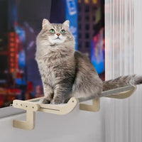 Thumbnail for Wall-Mounted Cat Hammock Bed- Wooden Frame, Comfortable and Space-Saving Design for Pets