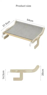 Thumbnail for Wall-Mounted Cat Hammock Bed- Wooden Frame, Comfortable and Space-Saving Design for Pets
