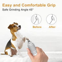 Thumbnail for Rechargeable Pet Nail Grinder with Quiet Motor and LED Lights- USB Charging, Two-Speed Settings