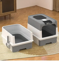 Thumbnail for Pink Large Enclosed Cat Litter Box with Drawer and Scoop-Odor Control, Removable Tray, Easy Clean Design