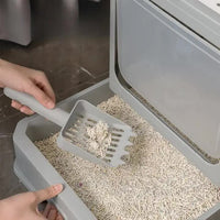 Thumbnail for Top-Entry Cat Litter Box with Drawer-Enclosed Design, Easy Clean, Odor Control, Anti-Tracking Lid Purple