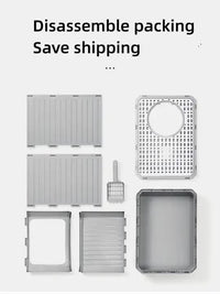 Thumbnail for Top-Entry Cat Litter Box with Drawer-Enclosed Design, Easy Clean, Odor Control, Anti-Tracking Lid Purple